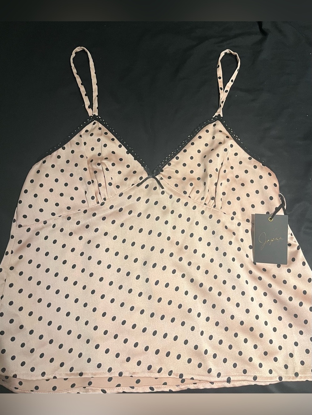 Polka Dot Satin Cami NEW - Pink & Black 🩷🖤